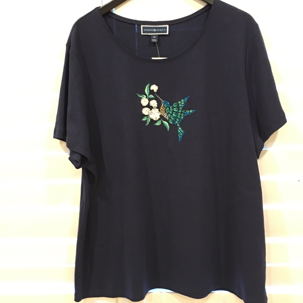 PLUS SIZE KAREN SCOTT SHORT SLEEVE TOP 3X NWT
